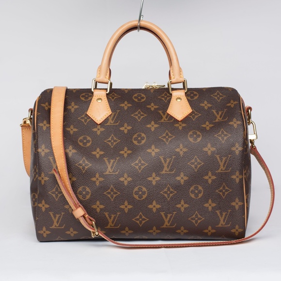 Authentic LOUIS VUITTON Monogram Canvas Speedy 30 Bandouliere Handbag - Picture 3 of 15
